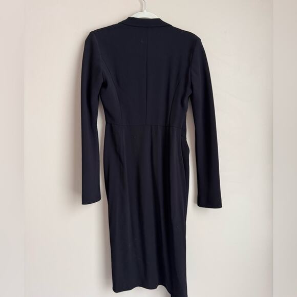 MAXMARA Italian Wrap Dress Black V Neckline US 6 collar neck Classic Jackie O - Picture 7 of 14